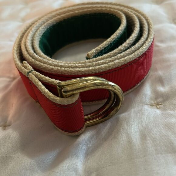 Allyn Red and Green Belt with Gold bucket 40 inches long size large - Picture 3 of 6